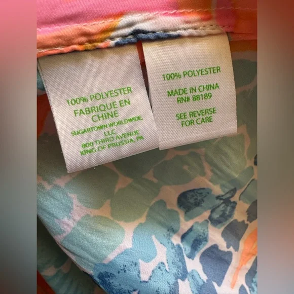 LILLY PULITZER Palm Pineapple Long Maxi Pink Orange Blue Skirt Floral size M - Picture 3 of 16